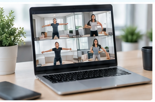 Laptop mit digitalem Gesundheitsangebot